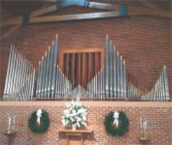 Wicks pipe organ, two manuals, 11 ranks