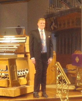 Grant Wareham at Trinity Memorial Episcopal Church, Binghamton, New York (photo credit: John Holt)