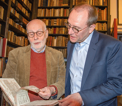 Ton Koopman and Peter Dejans, director of the Orpheus Institute (photo credit: Mark Boone)