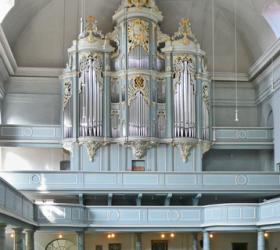 1739 Johann Christoph Wiegleb organ at St.  Gumbertus Church in Ansbach, Germany