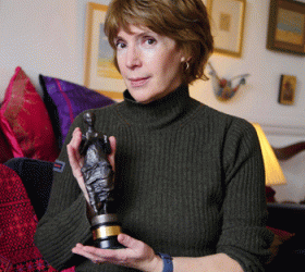 Cecilia McDowell with her Ivor Novello Award for Outstanding Works Collection