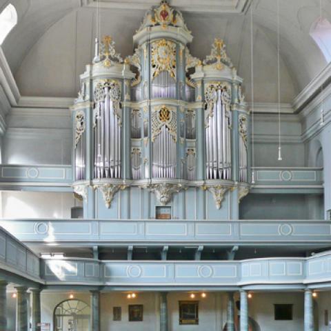 1739 Johann Christoph Wiegleb organ at St.  Gumbertus Church in Ansbach, Germany