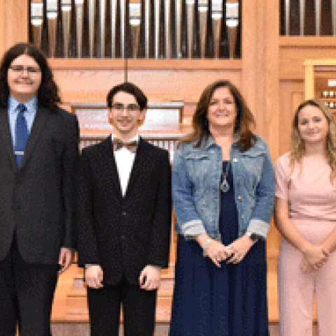 Jens Korndörfer, Michael Guarneiri, Daniel Colaner, Jan Jones Brown (daughter of Joyce Jones), Abigail Crafton, and Eugene Lavery (photo credit: Julia Dokter)