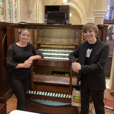 Abigail Crafton and Brody Bett at Grace Church Cathedral