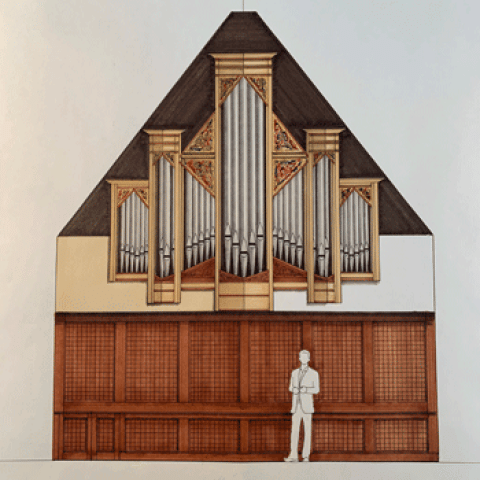 Rendering of Buzard Pipe Organ Builders Opus 49 for Cathedral of St. Joseph, St. Joseph, Missouri