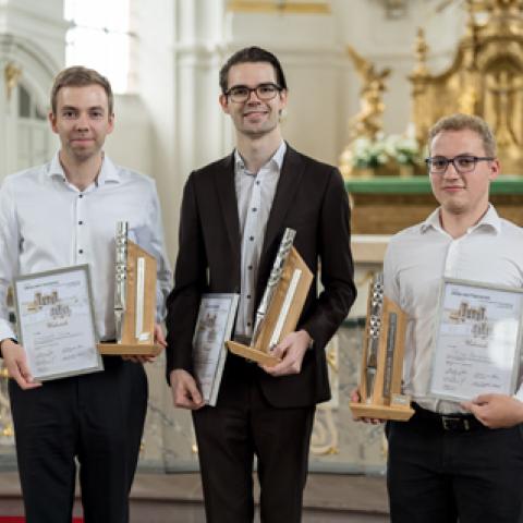 Second International Feith Organ Competition winners: Lennart Pries, Jannik Schroeder, Filip Šmerda