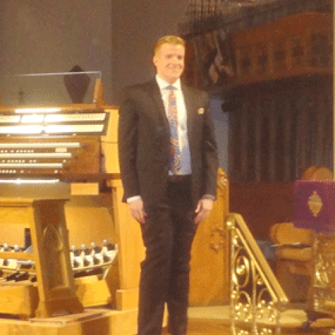 Grant Wareham at Trinity Memorial Episcopal Church, Binghamton, New York (photo credit: John Holt)