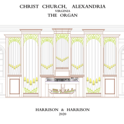 Rendering of Harrison & Harrison, Ltd., organ for Christ Church Episcopal, Alexandria, Virginia