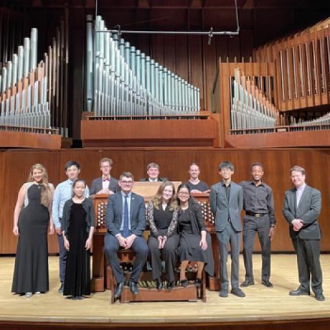 Student performers with Paul Jacobs for June 9 Juilliard concert at Lincoln Center