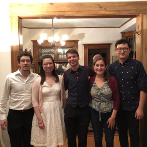 Mae and Irving Jurow International Harpsichord Competition 2021 prize winners: Michael Delfin, Anastasia Chin, Steve Bergeron,  Elena Zamolodchikova, and Zuguang Xiao