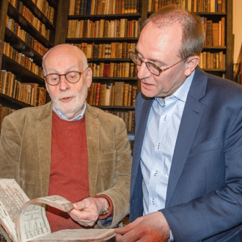 Ton Koopman and Peter Dejans, director of the Orpheus Institute (photo credit: Mark Boone)