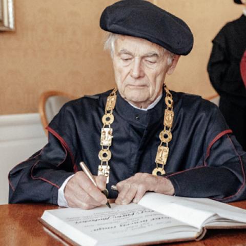 Karel Paukert receives his honorary doctoral degree in Prague, Czech Republic