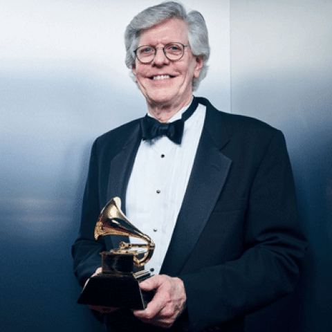 Robert Simpson with Grammy Award (photo by Robby Klein)