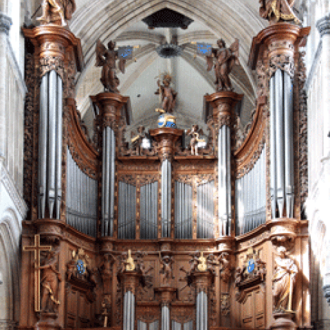 Thomas and Jean-Jacques Desfontaines organ, Notre Dame Catheral, Saint-Omer, France (photo credit: Jean-Pol Grandmont; licensed under Creative Commons Attribution-Share Alike 3.0 Unported license)