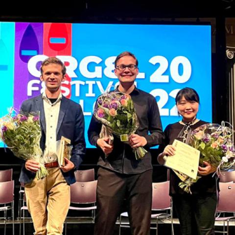 Schnitger Organ Competition winners: Martien de Vos, Stephan Pollhammer, and Sunkyung Noh (photo credit: Victor Baena)