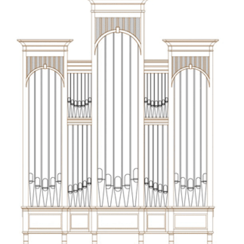 Rendering of Schoenstein & Co. Opus 185, Church of the Good Shepherd, Corpus Christi, Texas