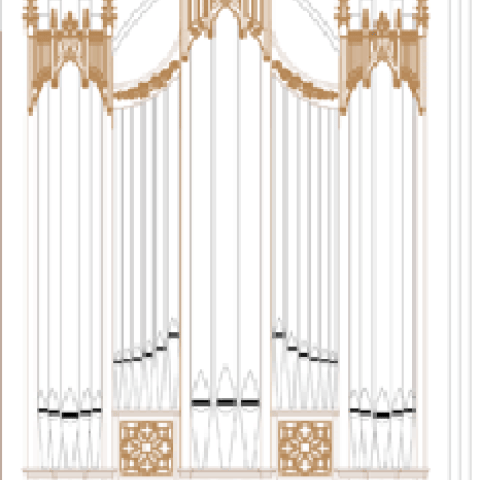 Rendering of new Schoenstein organ for First United Methodist Church, Montgpmery, Alabama