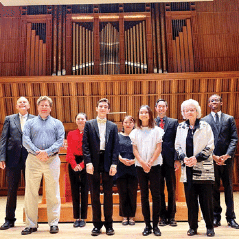 Back row: James Kibbie, Yong Zhang, Jihye Choi, Josiah Hamill, Stephen Price; front row, Mark Herris, Daniel Colaner, Rebecca Lee, Wilma Jensen