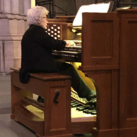 Wilma Jensen at Cathedral of St. John the Divine, New York City (photo credit: James Mellichamp)